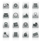 Computer, mobile phone and Internet icons -  Vector Icon Set