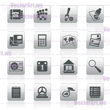 Mobile Phone and Computer icon - Vector Icon Set