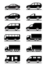 Road transportation icons set - vector illustration