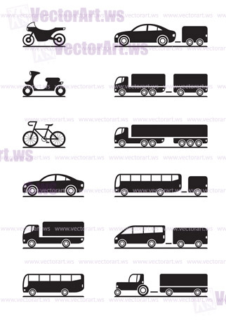 Road vehicles icons - vector illustration