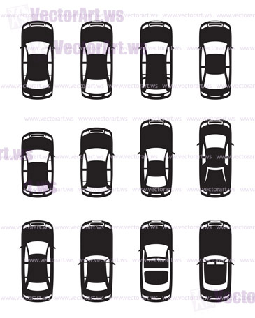 Different cars seen from above - vector illustration