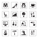 Hypermarket and mall icons set - vector illustration