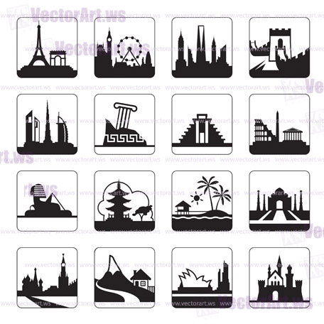 Travel destinations - vector illustration