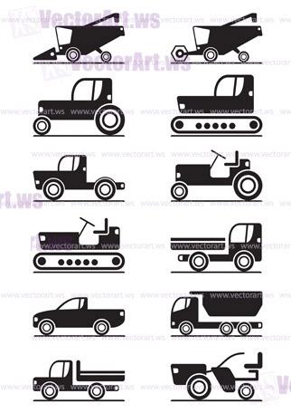 Agricultural machinery icons - vector illustration