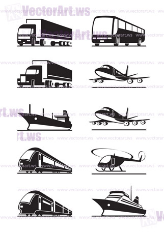 Passenger and cargo transportations - vector illustration