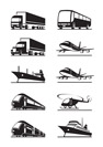 Passenger and cargo transportations - vector illustration
