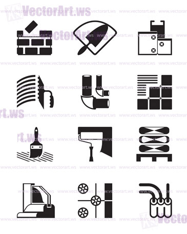 Construction materials and tools - vector illustration