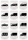 Road transport icons set - vector illustration