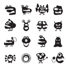 various abstract monsters illustration - vector icon set