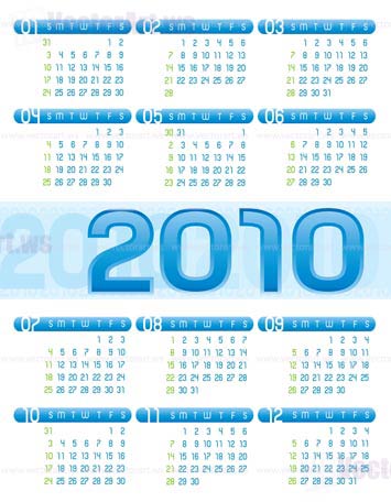 Vector Calendar 2010