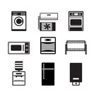 Home electronics and equipment icons - vector icon set