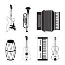 Musical instrument icons - vector icon set