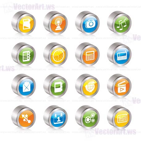 Phone  Performance, Internet and Office Icons - Vector Icon Set