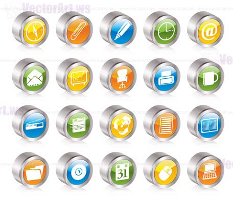 Simple Office tools icons - vector icon set 2