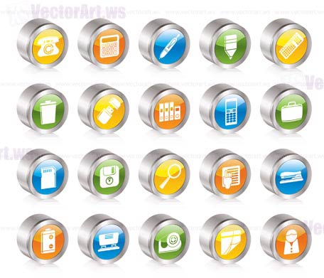 Simple Office tools Icons vector icon set 3