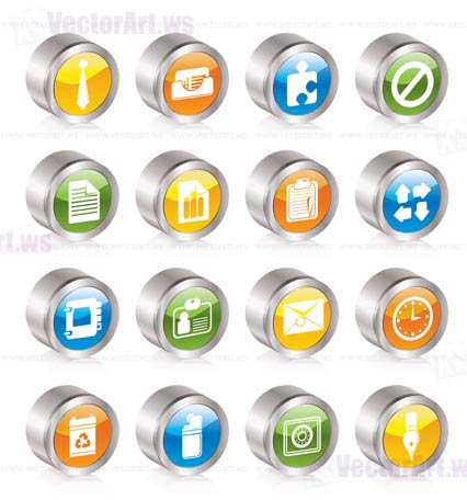 Simple Business and Office Icons - Vector Icon Set