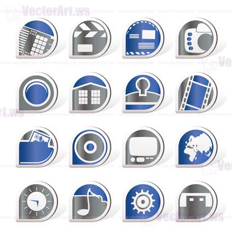 Internet, Computer and mobile phone icons - Vector icon set