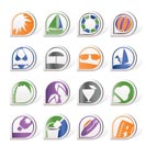 Simple Summer and Holiday Icons - Vector Icon Se