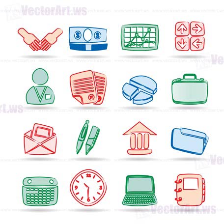 Simple Business and office icons - Vector Icon Set