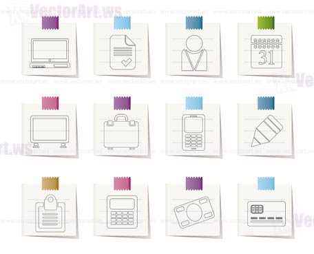 Business and office icons - vector icon set