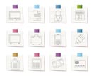 Business and office icons - vector icon set