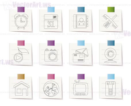 mobile phone and computer icons - vector icon set