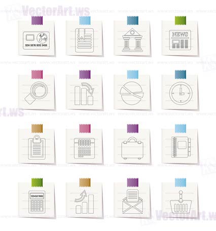 Business and Office Realistic Internet Icons - Vector Icon Set 3