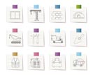 building and construction icons - vector icon set