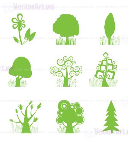 Abstract Tree Collection icon - vector illustration