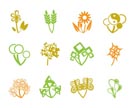 12 abstract flowers -vector icon