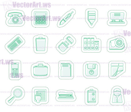 Simple Office tools Icons vector icon set 3