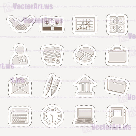 Simple Business and office icons - Vector Icon Set