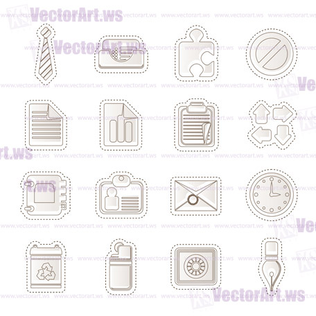 Simple Business and Office Icons - Vector Icon Set