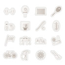 Simple Sports gear and tools icons - vector icon set