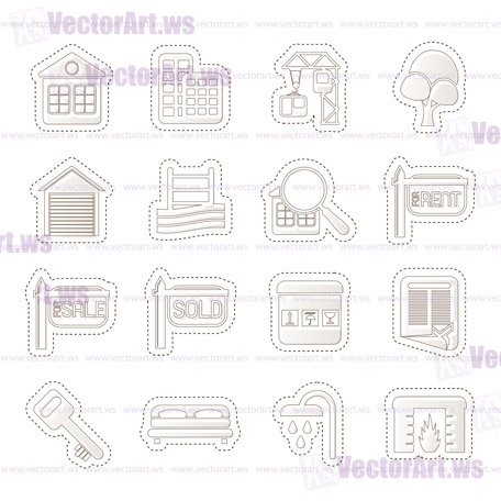 Simple Real Estate Icons - Vector Icon Set