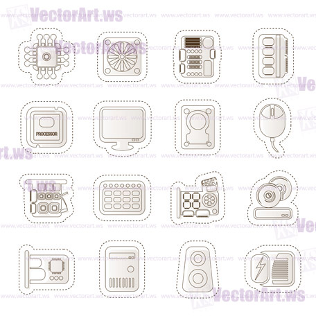 Computer  Performance and Equipment Icons - Vector Icon Se