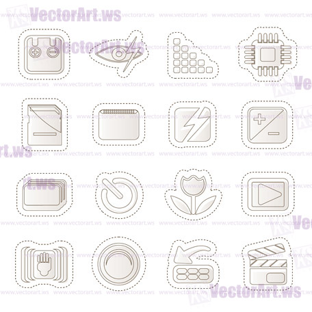 Digital Camera  Performance - Vector Icon Set