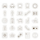 Airport, travel and transportation vector icon set