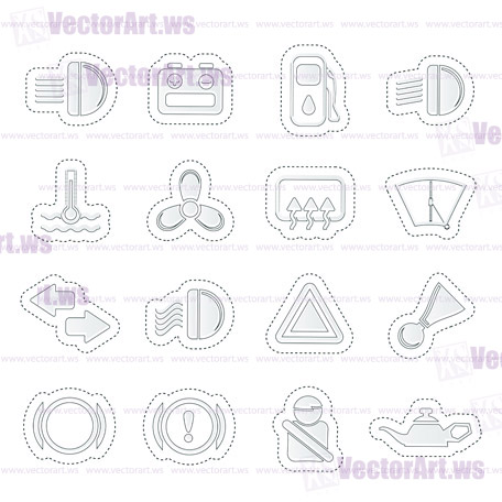 Car Dashboard - simple vector icons set