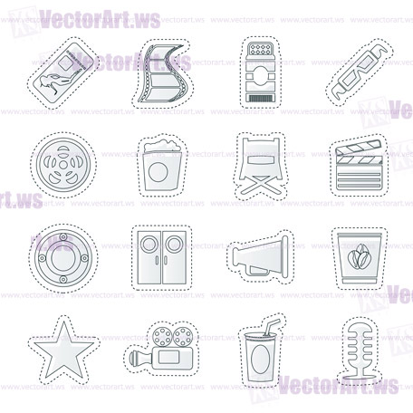 Simple Cinema and Movie Icons - vector icon set