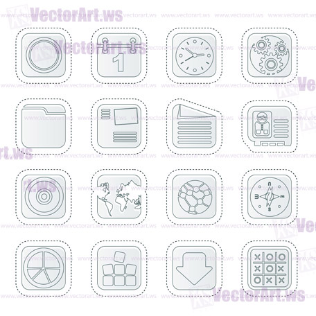 Mobile Phone, Computer and Internet Icons - Vector Icon Set