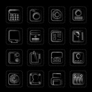 Hi-tech and technology equipment - vector icon set 4