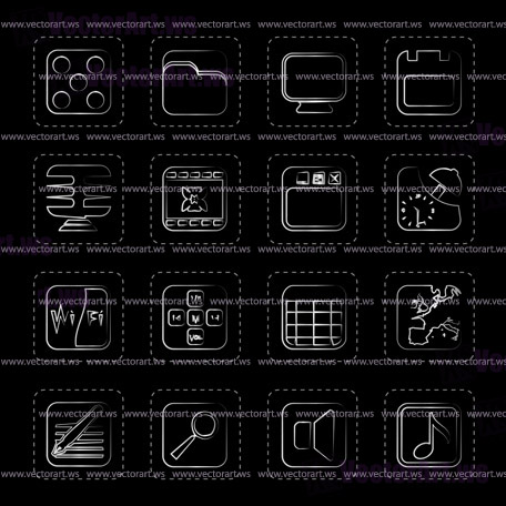 Phone Performance, Internet and Office Icons - Vector Icon Set