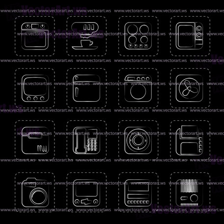 Home and Office, Equipment Icons - Vector Icon Set