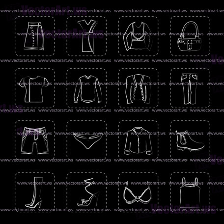 Clothing and Dress Icons - Vector Icon Set