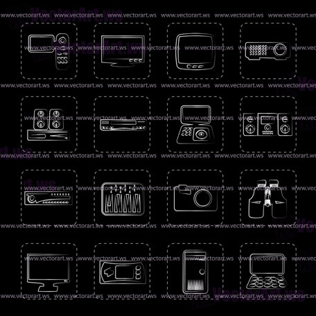 Hi-tech equipment icons - vector icon set 2