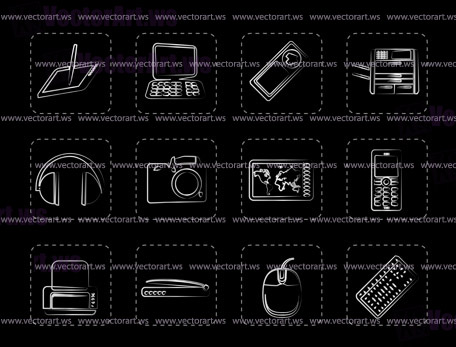 Hi-tech technical equipment icons - vector icon set 3