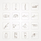 Simple weapon, arms and war icons - Vector icon set