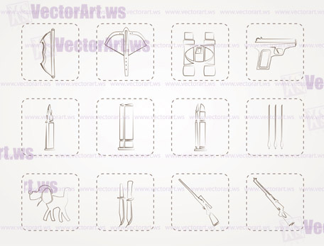 Hunting and arms Icons - Vector Icon Set