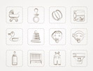 Child, Baby and Baby Online Shop Icons - Vector Icon Set